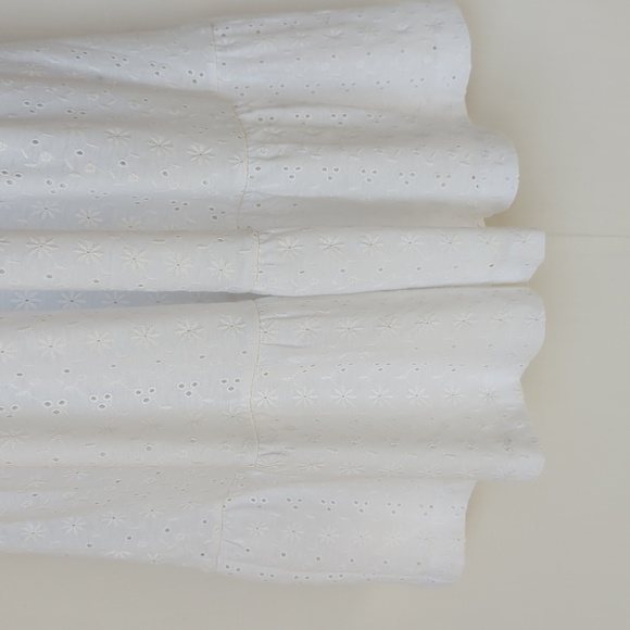 LOFT | White Eyelet Flounce Double V Dress, - Picture 7 of 15